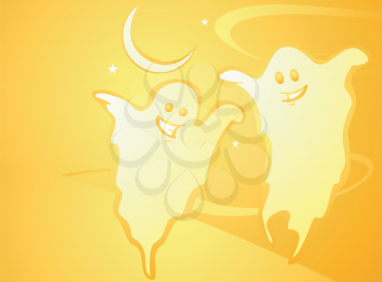 Royalty Free Clipart Image of a Halloween Ghost Background