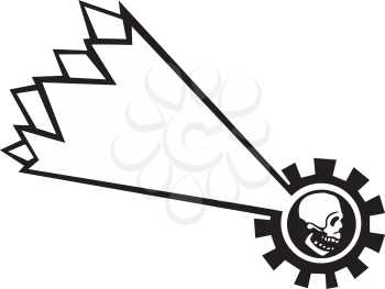 Royalty Free Clipart Image of a Falling Star With a Skull