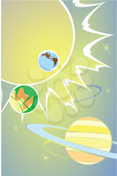 Royalty Free Clipart Image of the Planets