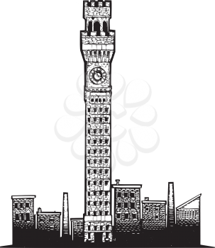 Royalty Free Clipart Image of a Tower in Baltimore Maryland