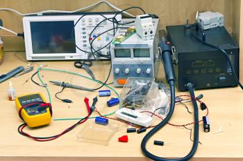 Royalty Free Photo of an Electronic Repairman's Station