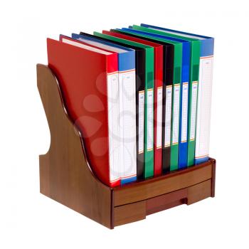 Royalty Free Photo of Binders in a Stand