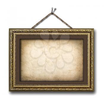Vintage picture frame on the white isolated background