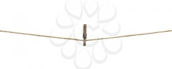 Royalty Free Photo of a Clothesline With a Peg