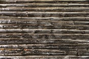 wall of old logs as a grunge background
