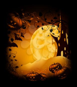 Royalty Free Clipart Image of a Halloween Scene