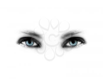 Beauty bue eyes isolated on a white background