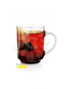 A cup of tea on a white background
