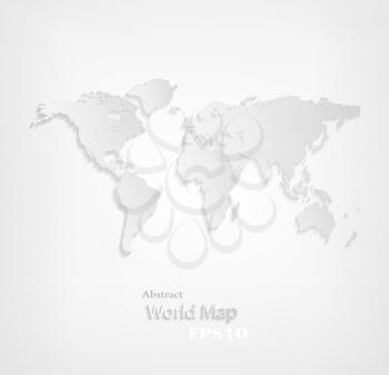 Design World Map On A Gray Background
