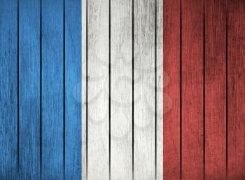 Wooden Grunge Flag Of France