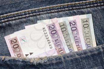 Royalty Free Photo of Money in Jean Pockets