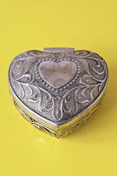 Royalty Free Photo of a Silver Ornate Heart