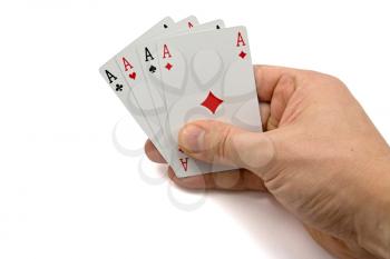 Royalty Free Photo of a Person Holding Cards