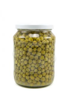 Royalty Free Photo of a Jar of Preserved Peas