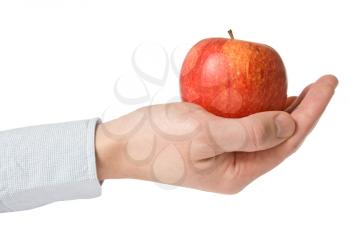 Royalty Free Photo of a Person Holding an Apple