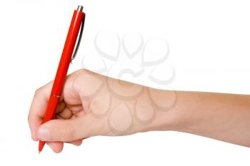 Royalty Free Photo of a Person Holding a Pen