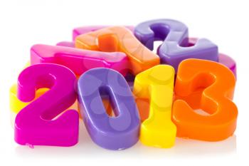 plastic color numbers shows future year 2013