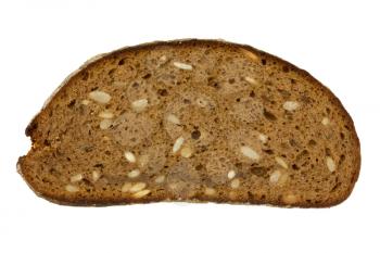 Slice of bread isolated on white background 