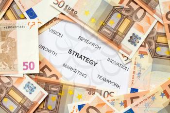 Business vision or strategy concept with euro currency