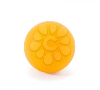 Table tennis ball over white background
