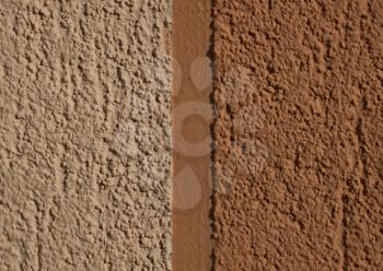 Cement plaster in two colors