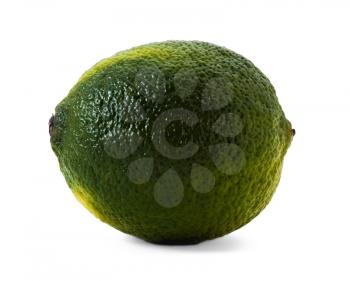 Whole lime on white background