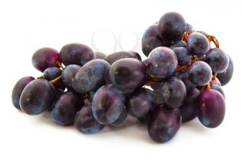 Blue grape on the white background