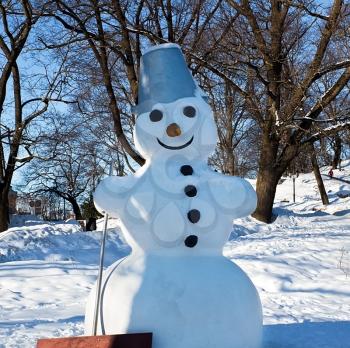 Snowman in the city center
