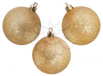 Three golden balls for christmas tree
