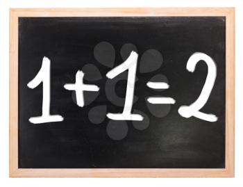 Clean chalk board on white background with digits