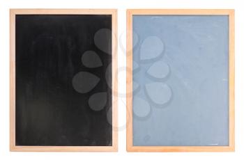 Two chalk boards isolates on white background