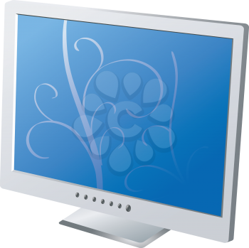 Royalty Free Clipart Image of a LCD Computer Monitor