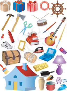 Royalty Free Clipart Image of Objects
