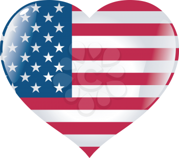 Image of heart with flag of United States