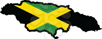 An illustration of map with flag of Jamaica