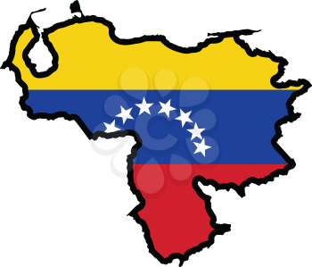 An illustration of map with flag of Venezuela