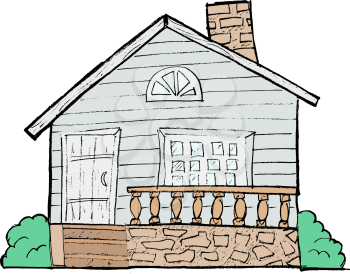 hand drawn, vector, sketch image of house