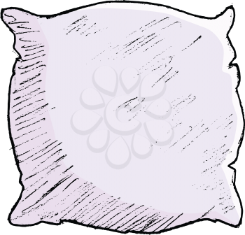 hand drawn, vector, sketch illustration of pillow