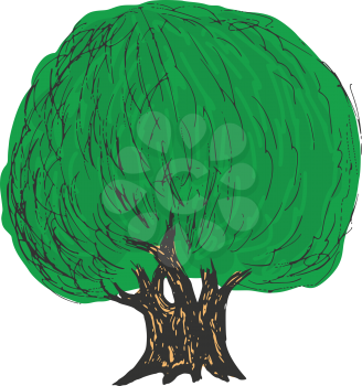 Royalty Free Clipart Image of a Lush Tree