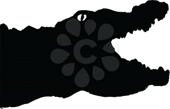 black silhouette of crocodile