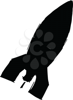 black silhouette of rocket
