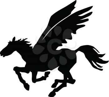 black silhouette of Pegasus