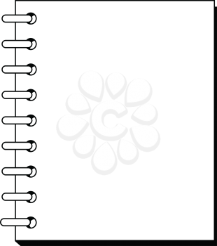 outline illustration of spiral copybook