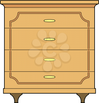 vector illustration of chest of drawers