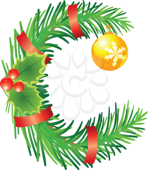 Royalty Free Clipart Image of a Christmas Wreath
