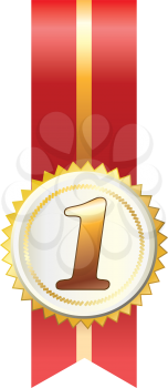 Royalty Free Clipart Image of a Gold Ribbon