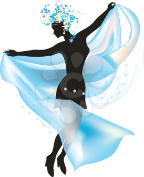 Royalty Free Clipart Image of a Dancing Woman