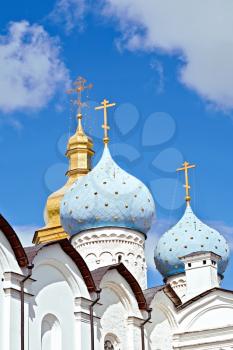 Domes of Cathedral of All Saints in the territory of the Kazan Kremlin in Tatarstan, Russia.