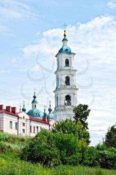 The bell tower of the Saviour Cathedral in the city of Elabuga, Tatarstan, Russia. Built in 1820