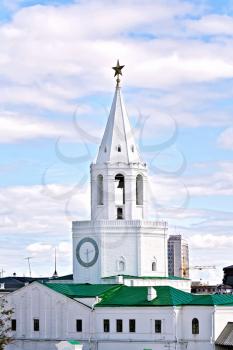KAZAN, RUSSIA - JULY 26, 2014: Spassky tower of the Kazan Kremlin. Architectural monument of the XVI century. Kazan, Republic of Tatarstan, Russia.